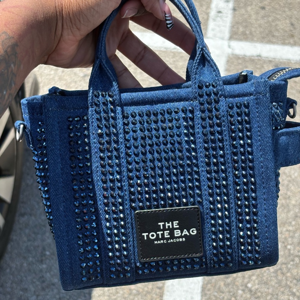 Marc Jacobs Blue Studded Tote Bag